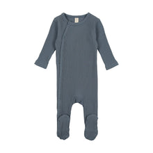Load image into Gallery viewer, Lil Legs Side Snap Rib Footie and Beanie - French Blue