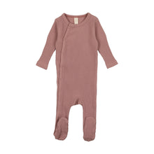 Load image into Gallery viewer, Lil Legs Side Snap Rib Footie and Beanie - Mauve