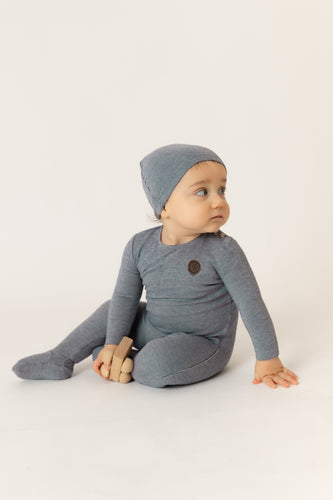 Bee and Dee Snuggle Soft Footie & Beanie - Captain Blue