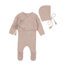 Load image into Gallery viewer, Bee and Dee Soft Cable Knit Outfit - Marled Pink
