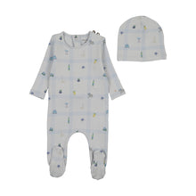 Load image into Gallery viewer, Bee and Dee Summer Plaid Footie &amp; Beanie - Crisp Blue