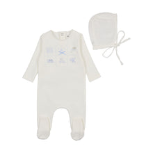 Load image into Gallery viewer, Bee &amp; Dee Take Me Home Footie &amp; Bonnet - Chalk White Boys