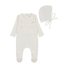 Load image into Gallery viewer, Bee &amp; Dee Take Me Home Footie &amp; Bonnet - Chalk White Girls