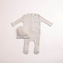 Load image into Gallery viewer, Bee and Dee To The Moon Footie &amp; Beanie - London Fog