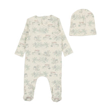 Load image into Gallery viewer, Bee and Dee Toile Footie, Beanie &amp; Blanket - Ivory Girls