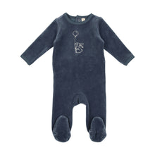 Load image into Gallery viewer, Lil Legs Velour Bunny Footie and Beanie - Blue with Balloon