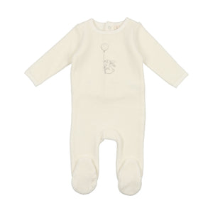 Lil Legs Velour Bunny 3 Pc Set - White With Balloon