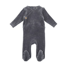 Load image into Gallery viewer, Lil Legs Velour Button 3 Pc Set - Slate