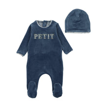 Load image into Gallery viewer, Bee and Dee Velour Petit Footie &amp; Beanie - Marina