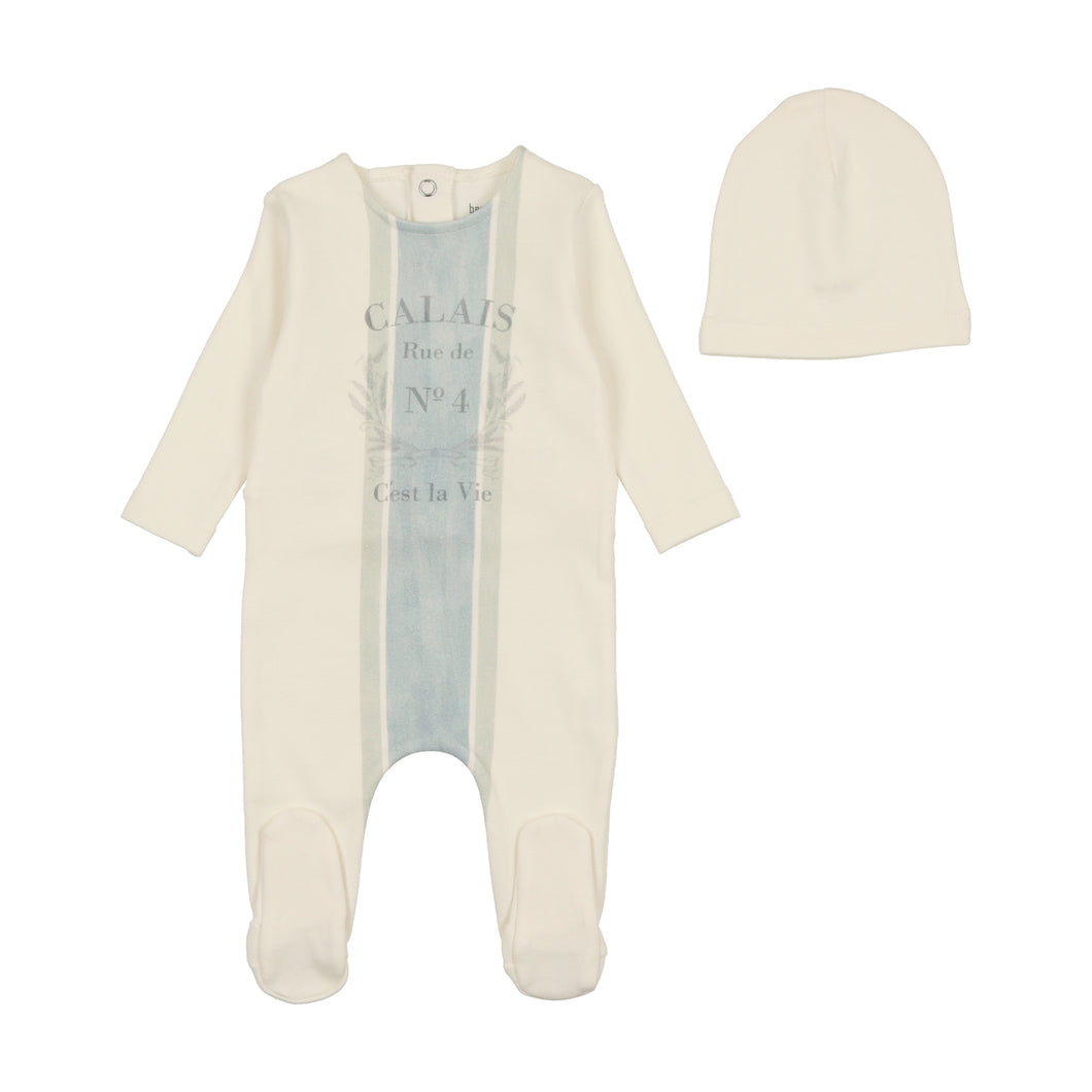 Bee and Dee Vintage French Footie and Beanie - Ivory Boys