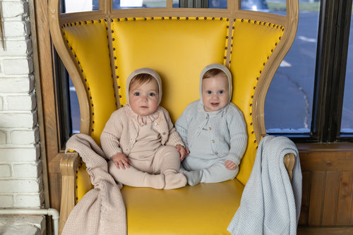 Bee and Dee Waffle Ensemble 4 Pc Set - Crisp Blue
