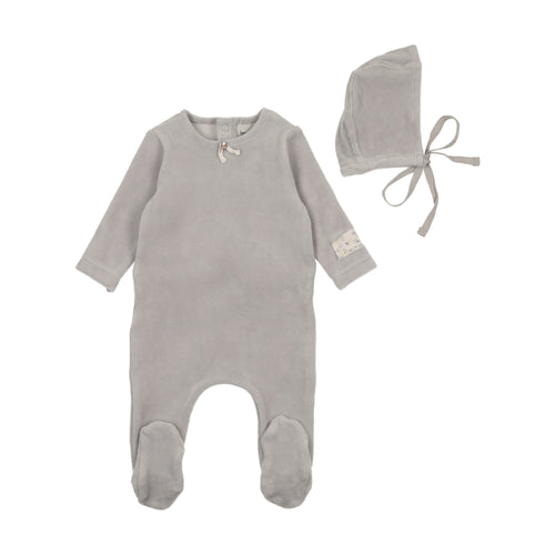 Bee and Dee Whimsical Bloom Patch Velour 3 Pc Set - London Fog