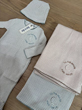 Load image into Gallery viewer, Bee and Dee To The Moon Footie &amp; Beanie - London Fog