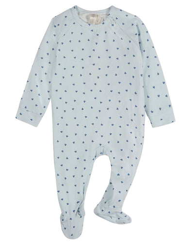 MeMoi Clover Zipper Footie - Blue