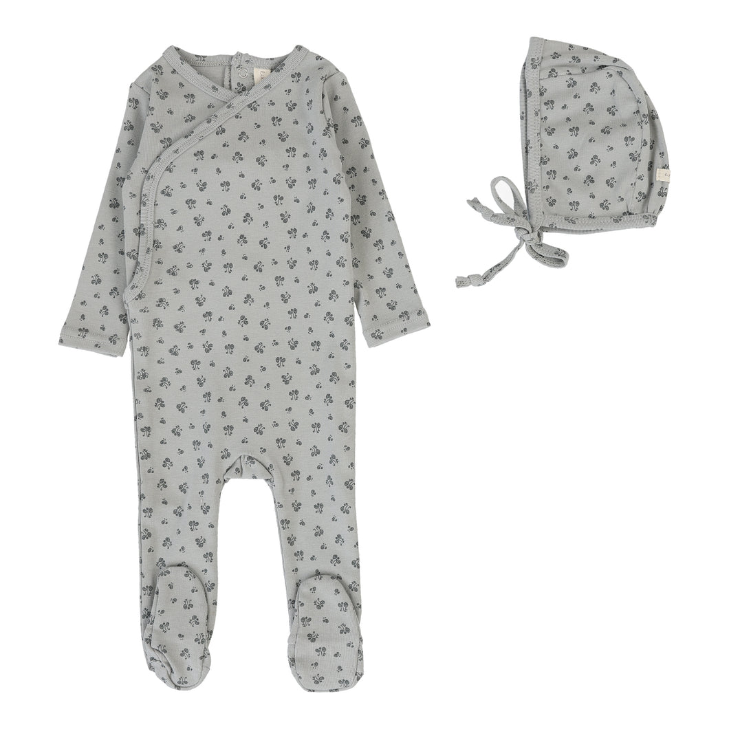 Lil Legs Bud Footie & Bonnet - Light Blue