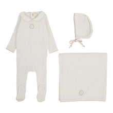 Load image into Gallery viewer, Lil Legs Emblem Embroidered 3 Pc Set - Cream/Pink