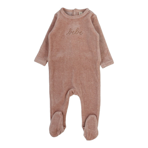 Lil Legs Velour Bebe Footie - Heather Pink