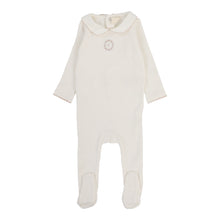 Load image into Gallery viewer, Lil Legs Emblem Embroidered Footie - Cream/Pink