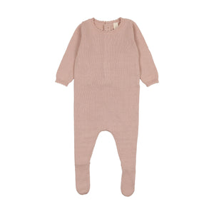 Lil Legs Dotted Knit Footie, Bonnet & Blanket - Pink