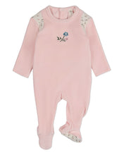 Load image into Gallery viewer, MeMoi Fairy Flowers Velour Footie - Pink