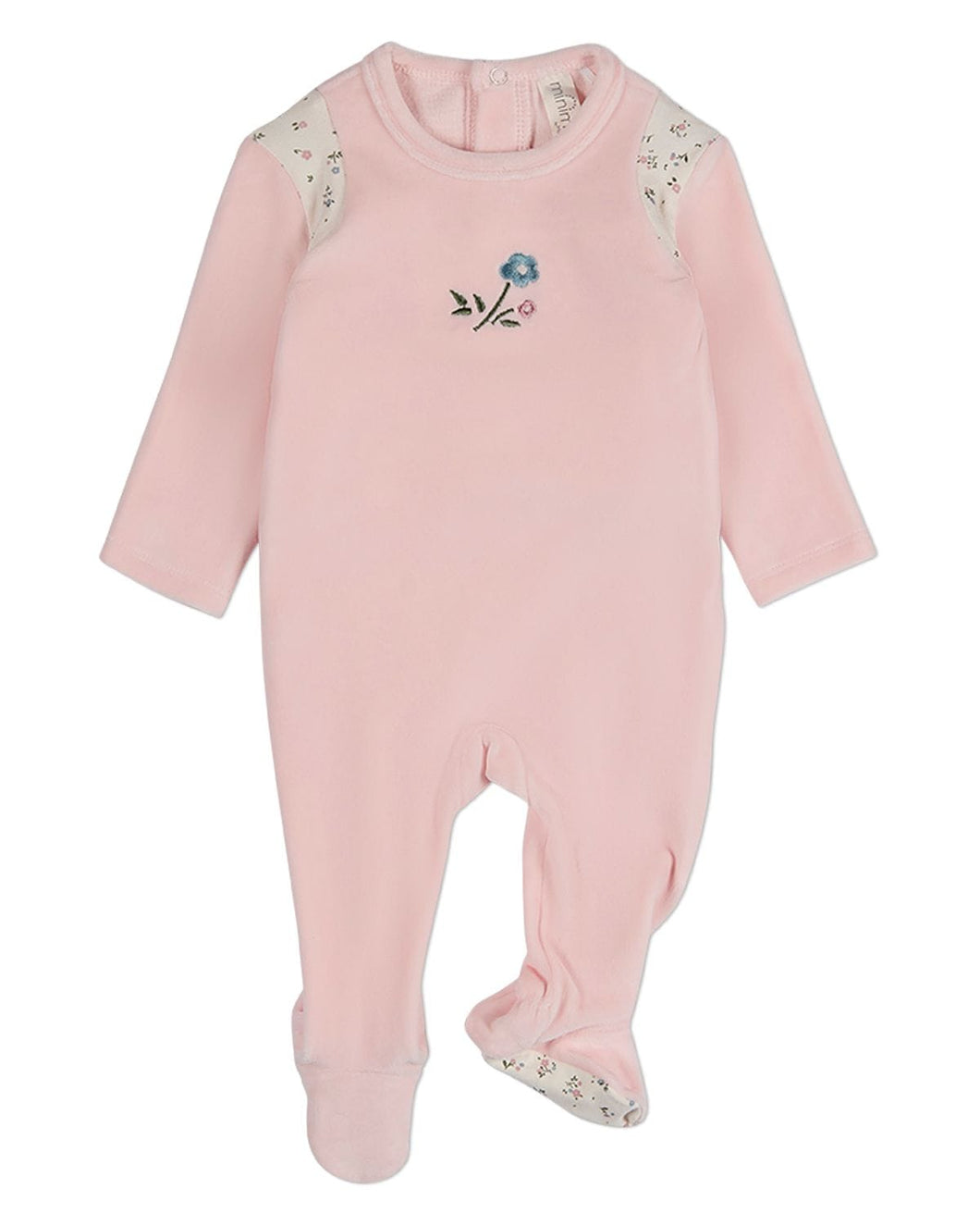 MeMoi Fairy Flowers Velour Footie - Pink