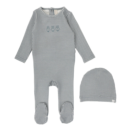 Lil Legs Gingham Bunny 3 Pc Set - Blue