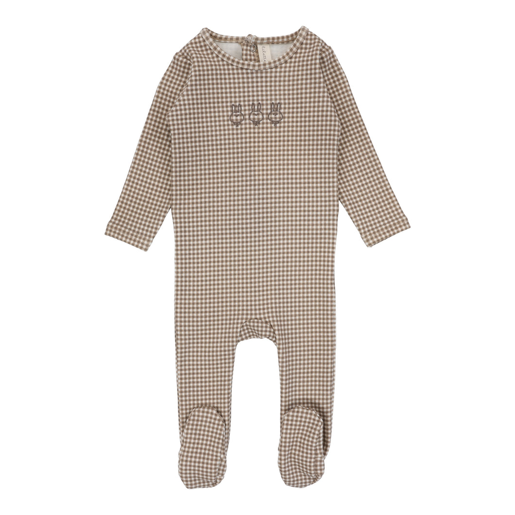 Lil Legs Gingham Bunny 3 pc set - Oatmeal