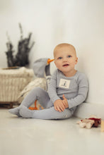 Load image into Gallery viewer, L'amour Lou Sweet Patch Footie &amp; Bonnet - Light Blue