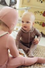Load image into Gallery viewer, L'amour Lou Grandpa Style Footie &amp; Bonnet - Mocha
