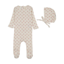 Load image into Gallery viewer, Lil Legs Geo Floral Printed Footie &amp; Bonnet - Cream/Pink