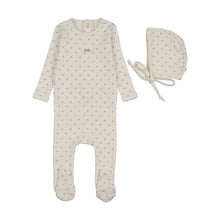 Load image into Gallery viewer, Lil Legs Floret Print Footie &amp; Bonnet - Cream/Blue