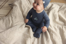 Load image into Gallery viewer, Lil Legs Nautical Footie &amp; Beanie - Off Navy