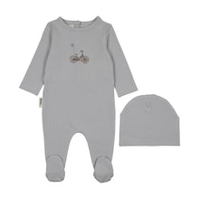 Load image into Gallery viewer, Maniere Balloon Ride Footie &amp; Beanie - Dusty Blue