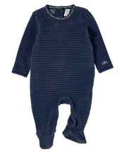 Load image into Gallery viewer, MeMoi Drop Needle Velour Footie - Navy