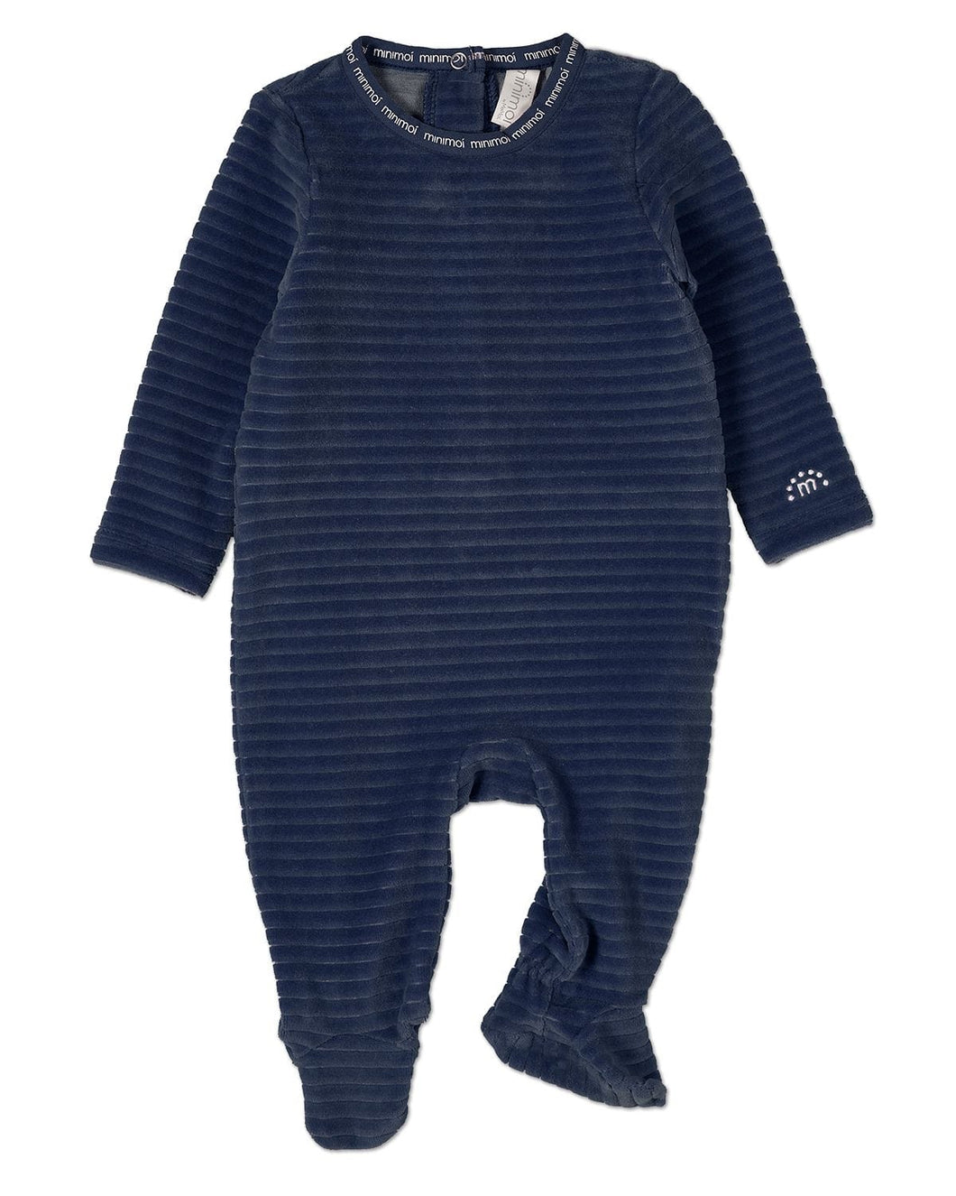 MeMoi Drop Needle Velour Footie - Navy