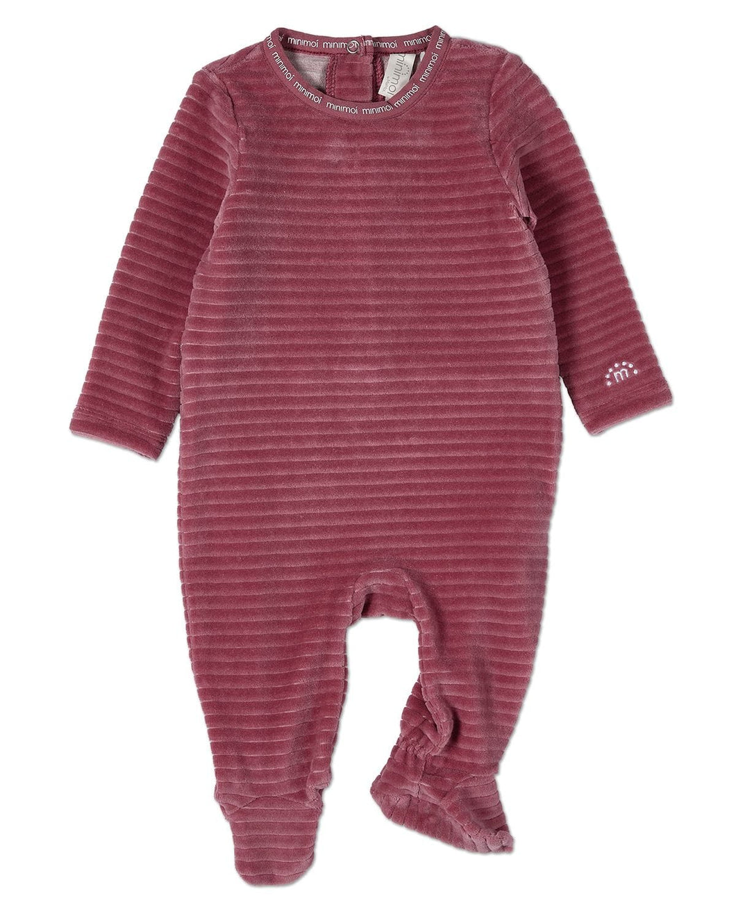 MeMoi Drop Needle Velour Footie - Berry