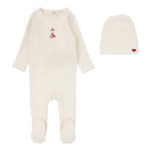 Lil Legs Doll Footie & Beanie - Cream