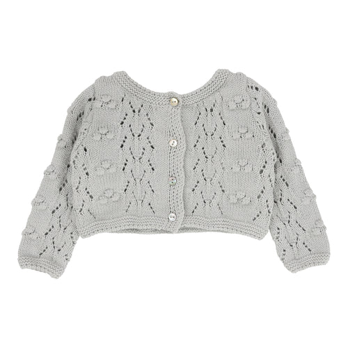 Lil Legs Popcorn Weave Cardigan & Bonnet - Light Blue