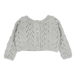 Lil Legs Popcorn Weave Cardigan & Bonnet - Light Blue