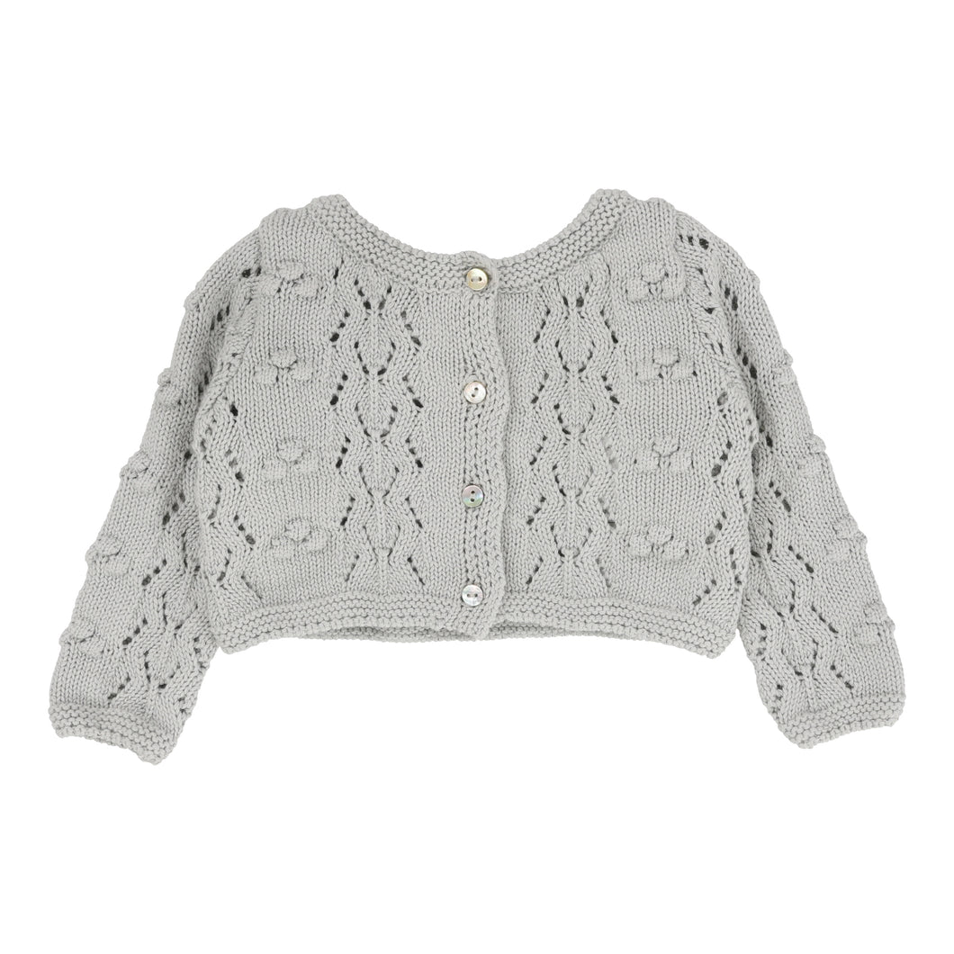 Lil Legs Popcorn Weave Cardigan & Bonnet - Light Blue
