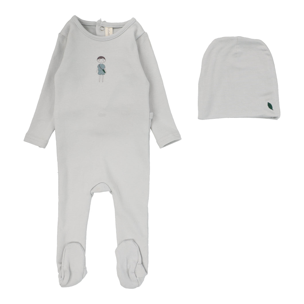 Lil Legs Doll Footie & Beanie - Seafoam