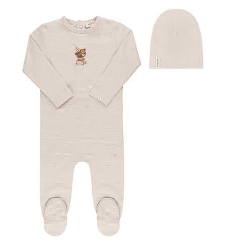 Ely's & Co. Organic Bear Collection Footie & Beanie - Tan