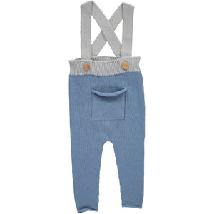 Mon Petit Knit Suspenders - Blue