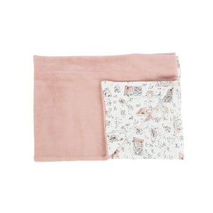 Bee and Dee Tea Party Print Collection Footie, Beanie and Blanket - Petal Pink