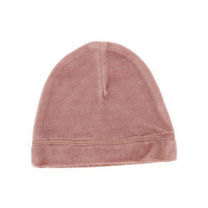 Lil Legs Velour Tape Footie and Beanie- Blush