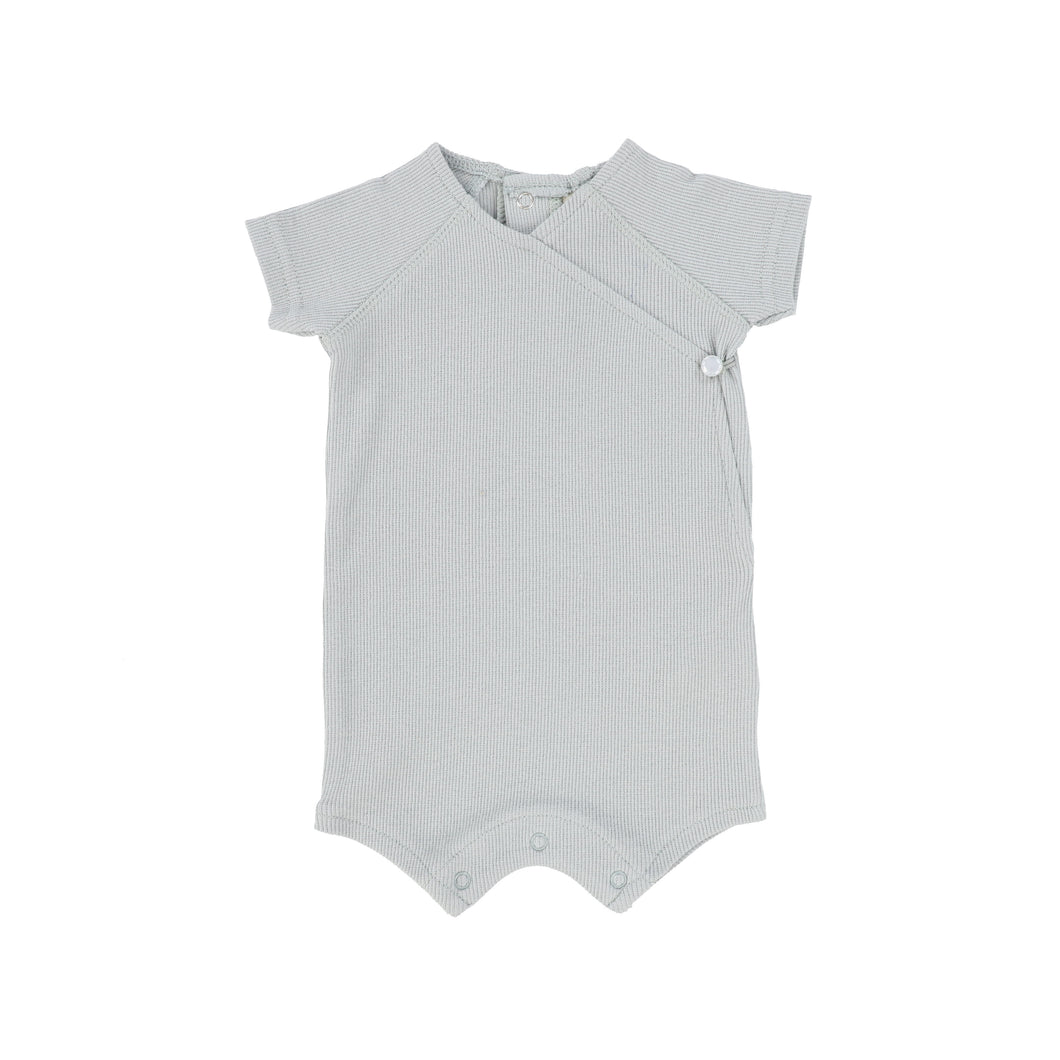 Lil Legs Ribbed Wrap Romper - Seafoam