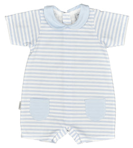Babidu Striped Romper - Light Blue