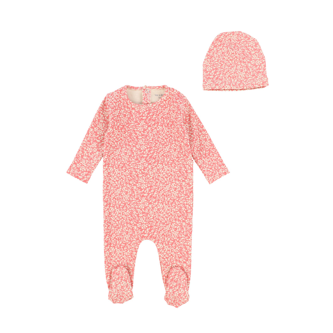 Bee and Dee Botanical  Footie and Beanie - Pinkalicous
