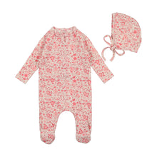 Load image into Gallery viewer, Bee and Dee Cotton Print Footie, Bonnet and Blanket - Powder Pink