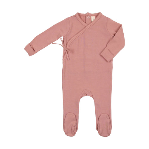 Lil Legs Brushed Cotton Wrap Footie - Pink